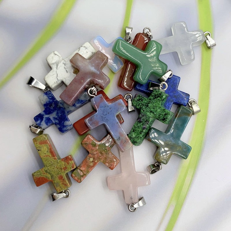 Cross Pendants Crystal Random 1Set=10pcs,18mm*28mm