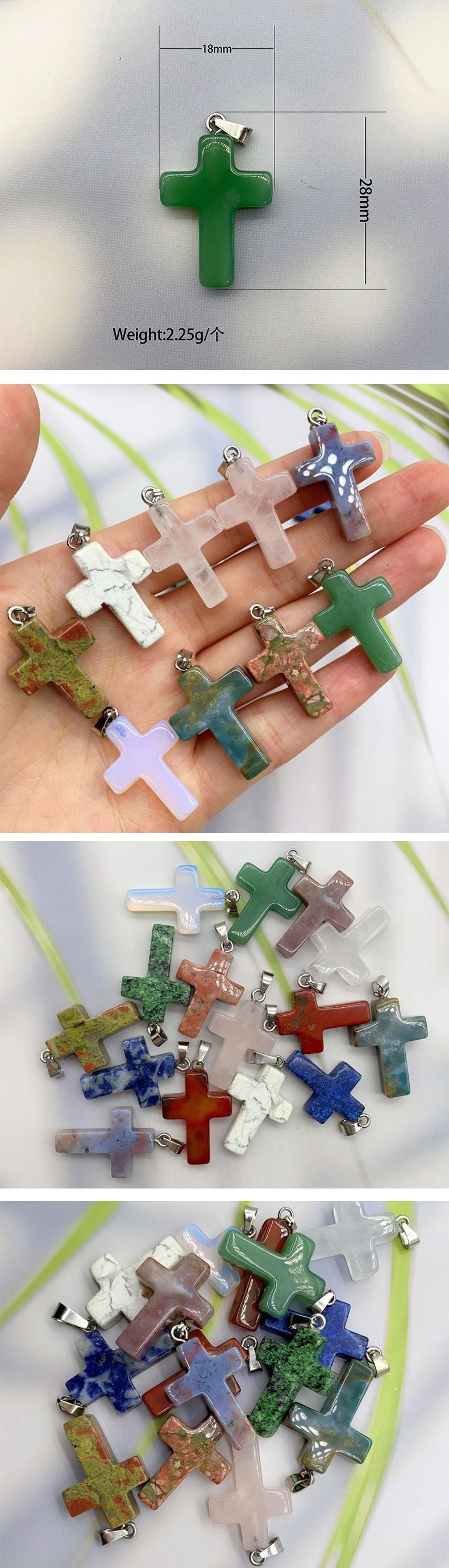 Cross Pendants Crystal Random 1Set=10pcs,18mm*28mm