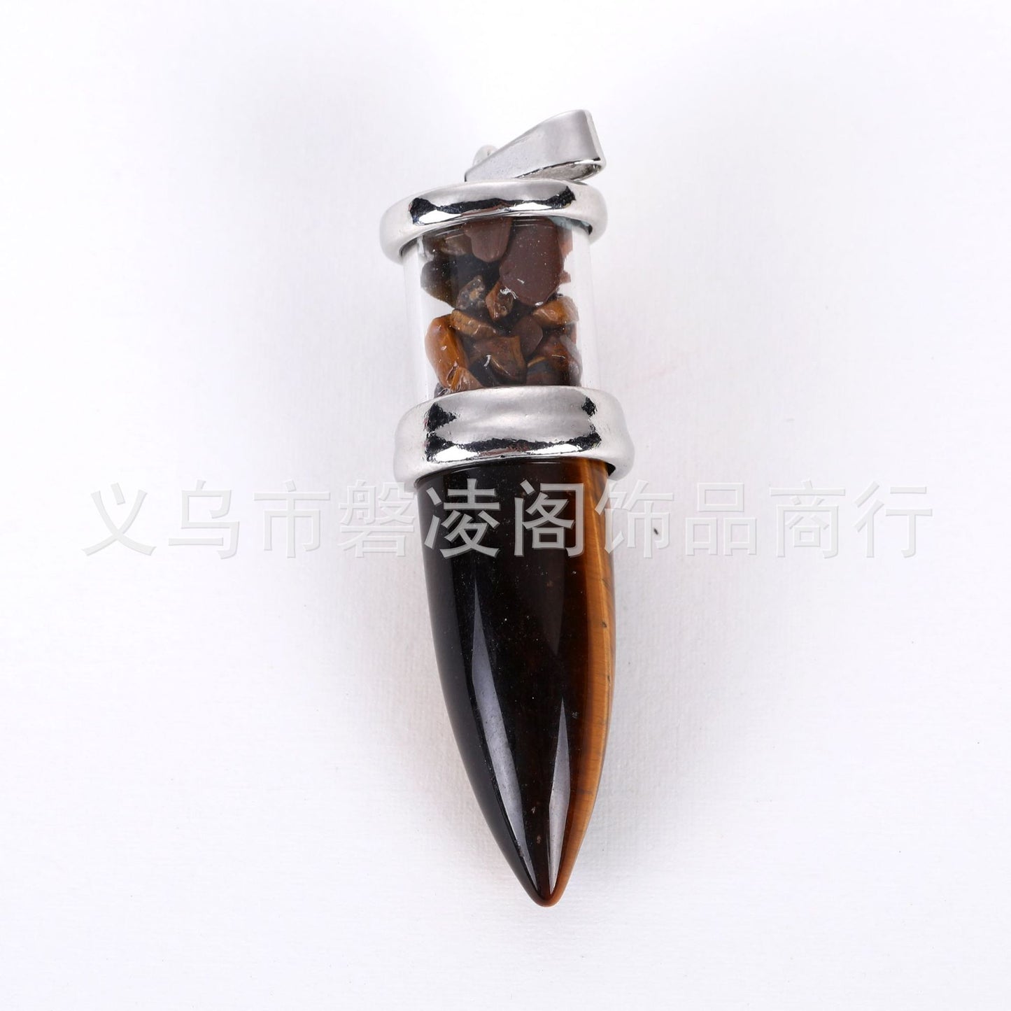 Natural amethyst bullet head Votive Bottle gravel pendant Votive Bottle 16*48mm/16g