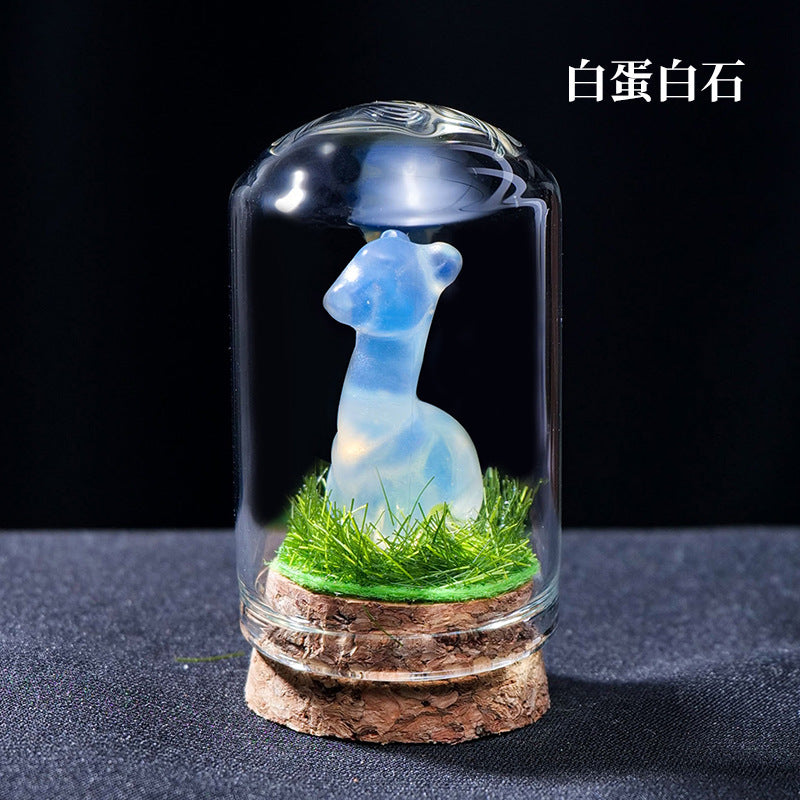 Alpaca landscape Crystal Carving, 53*27mm