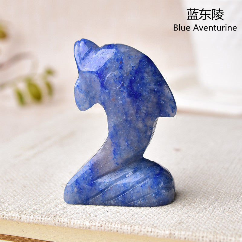 Natural Crystal Dolphin Carving