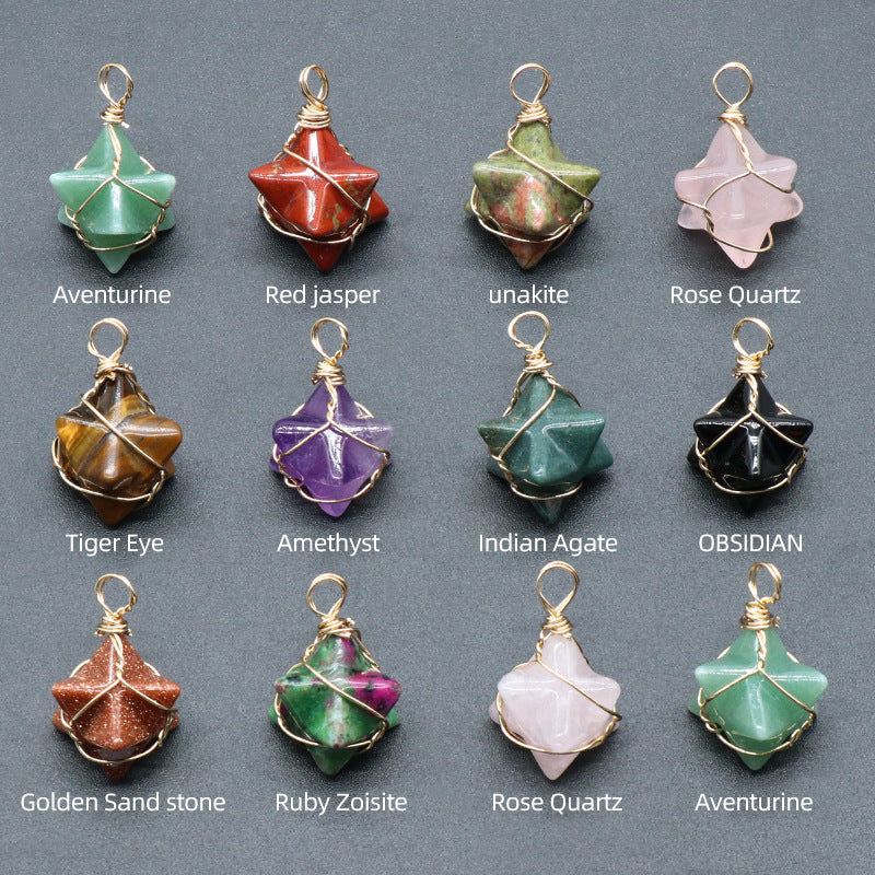 Merkabah pendant Crystal Random 1set=8pcs,20mm