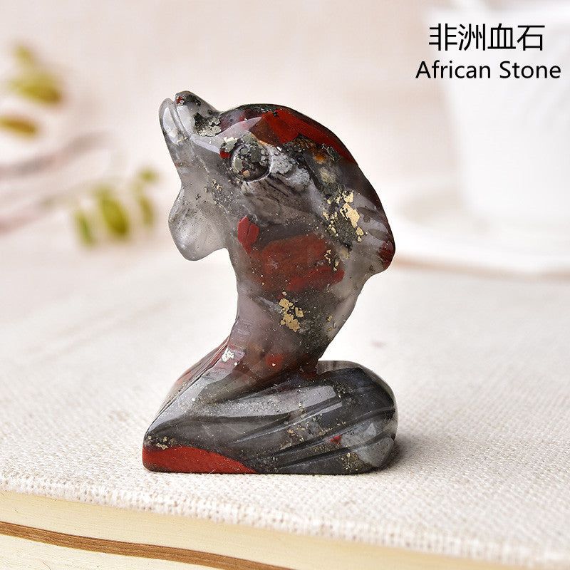 Natural Crystal Dolphin Carving