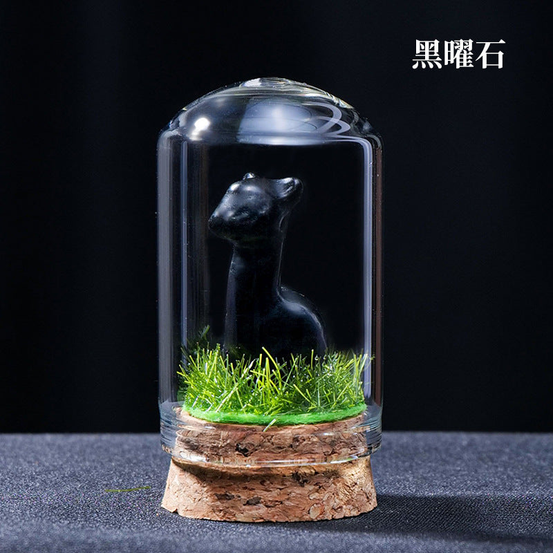 Alpaca landscape Crystal Carving, 53*27mm