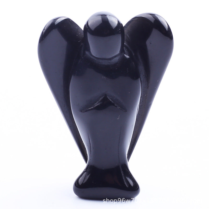 Natural crystal angel carving