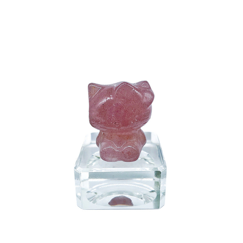 Kitty Cat Crystal Carvings Random 1set =10pcs,29mm*23mm