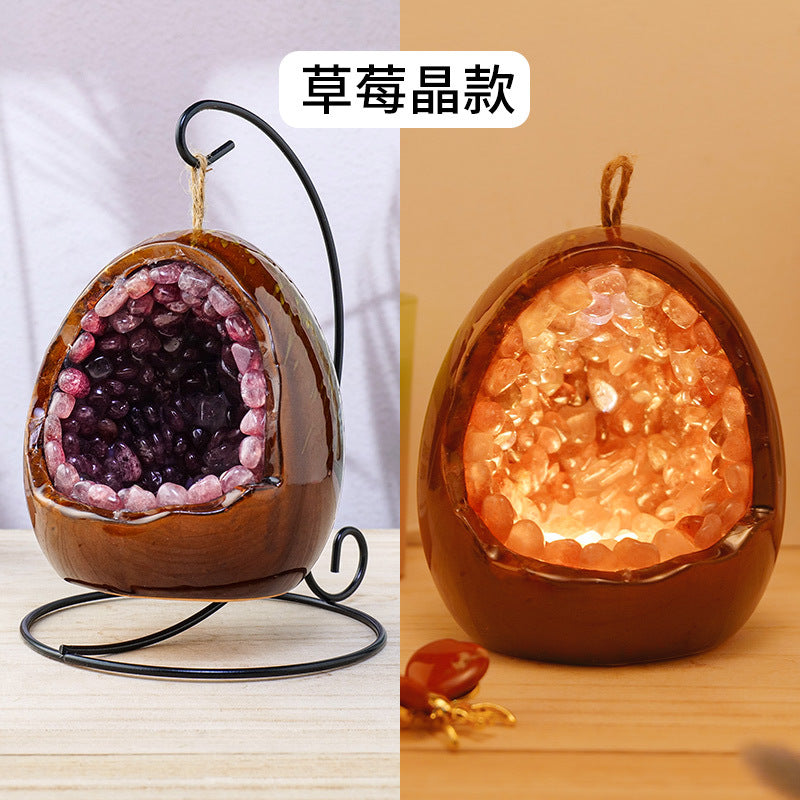 Crystal Cave Led Light Crystal Egg hand-made Household lighting 10cm*8.5cm