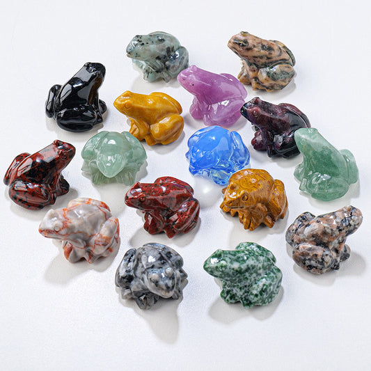 Natural Crystal Frog Carving 16 pieces