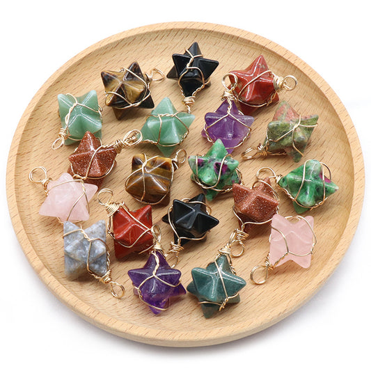 Merkabah pendant Crystal Random 1set=8pcs,20mm