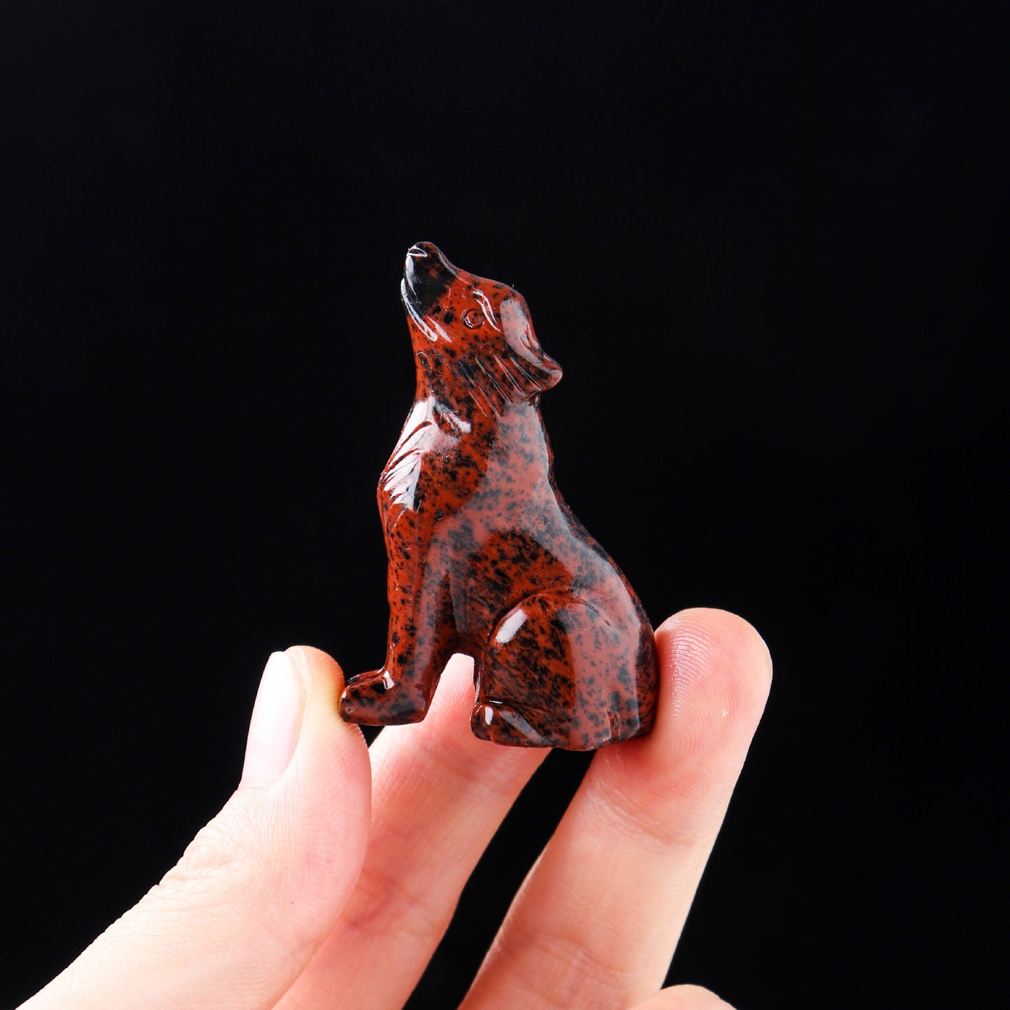 Crystal baby wolf carving 5 cm