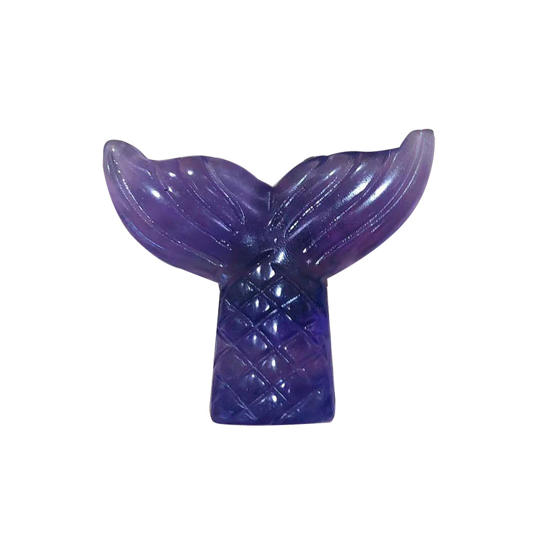 Fluorite Fish Tail Crystal Randomly 1Set=2pcs,65mm