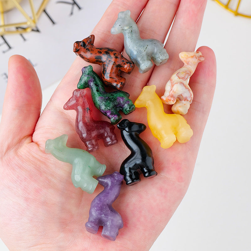 Giraffe Crystal Carving Random 1Set=10pcs,30mm*15