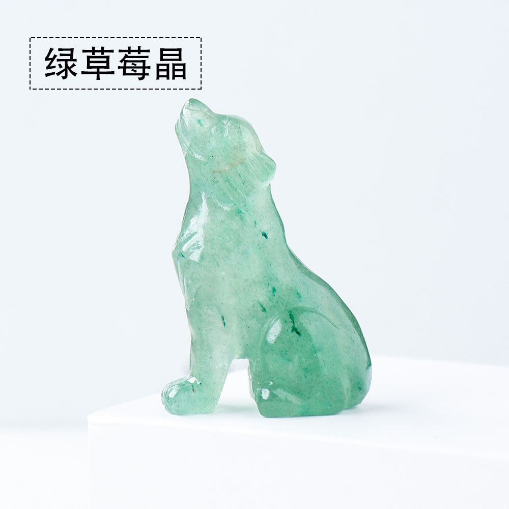 Crystal baby wolf carving 5 cm