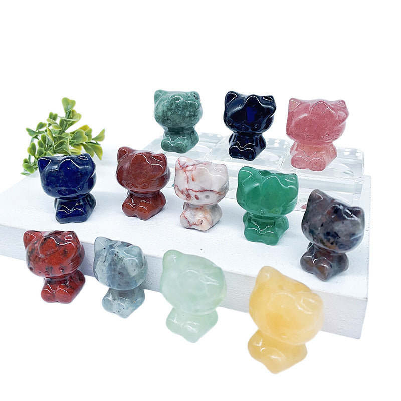 Kitty Cat Crystal Carvings Random 1set =10pcs,29mm*23mm