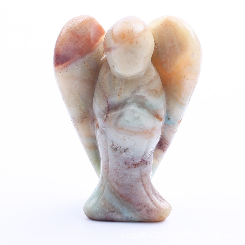 Natural crystal angel carving