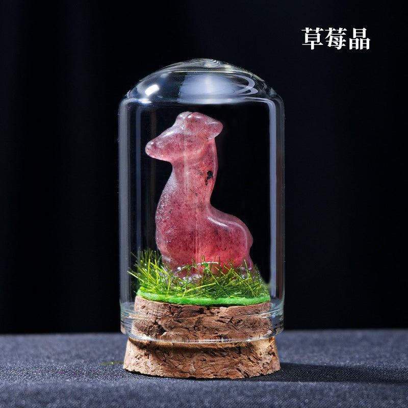 Alpaca landscape Crystal Carving, 53*27mm