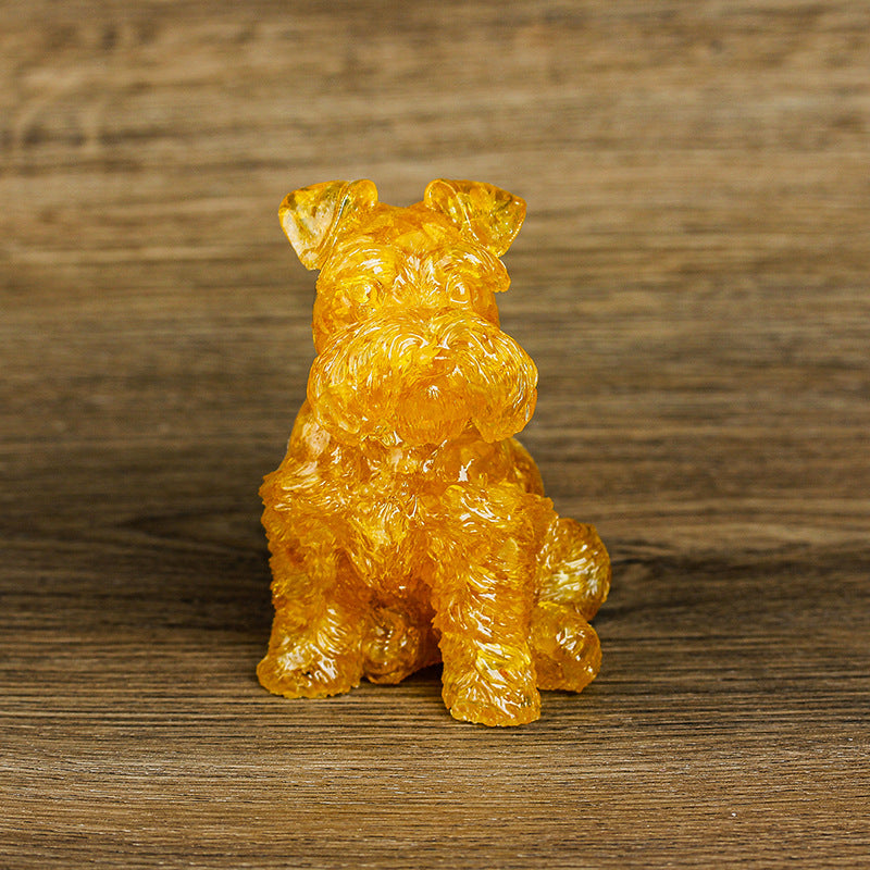 Schnauzer dog Crystal Carving,100*66*65mm