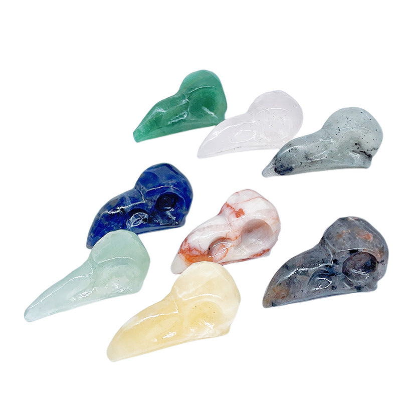 Natural Crystal Raven skull sets