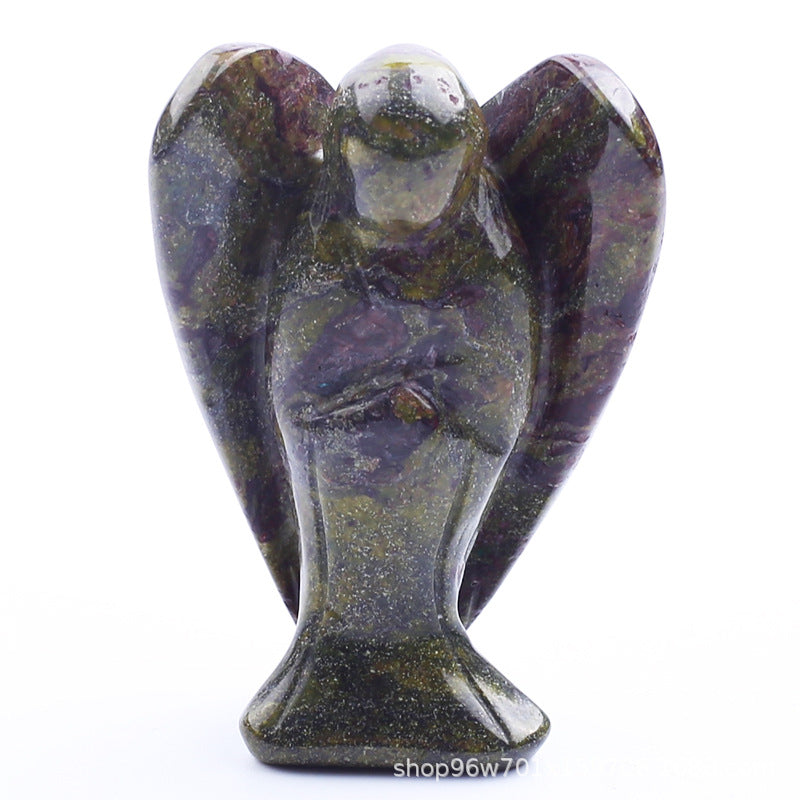 Natural crystal angel carving