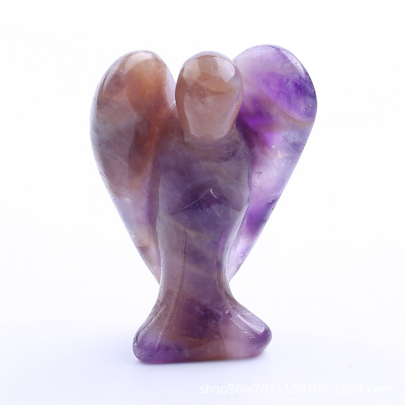 Natural crystal angel carving