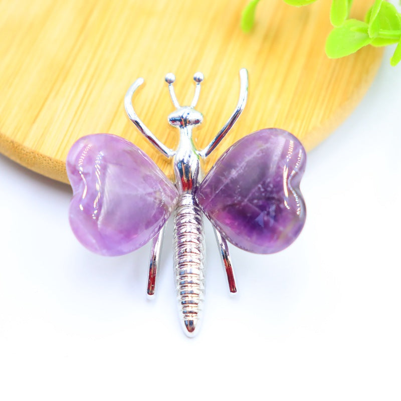 Butterfly ornaments love heart-shaped  Crystal Random 1set=10pcs,38*42*15mm