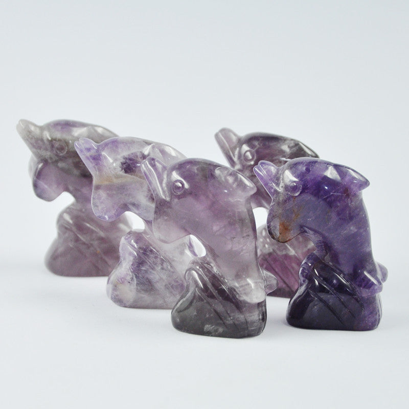 Natural Crystal Dolphin 5 pieces for sale