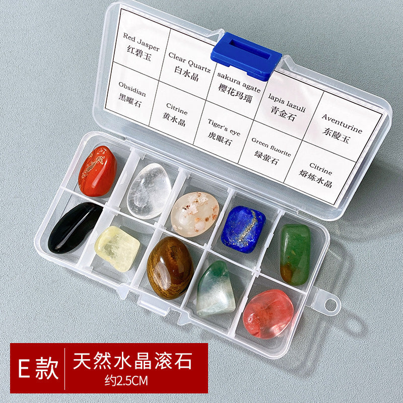 Natural crystal primitive stone specimen box children gift science teaching