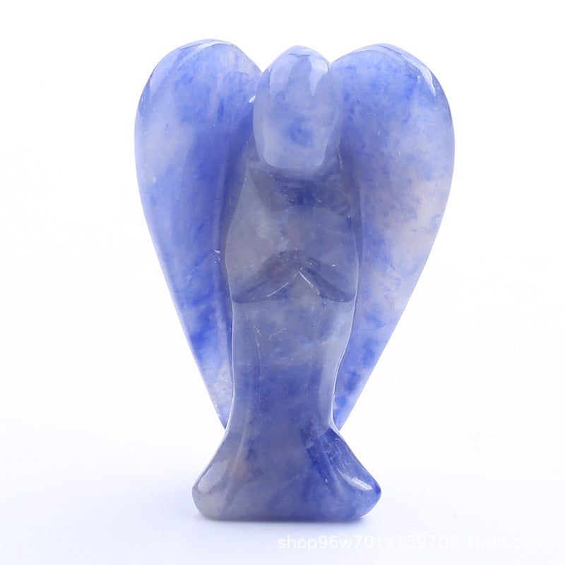 Natural crystal angel carving