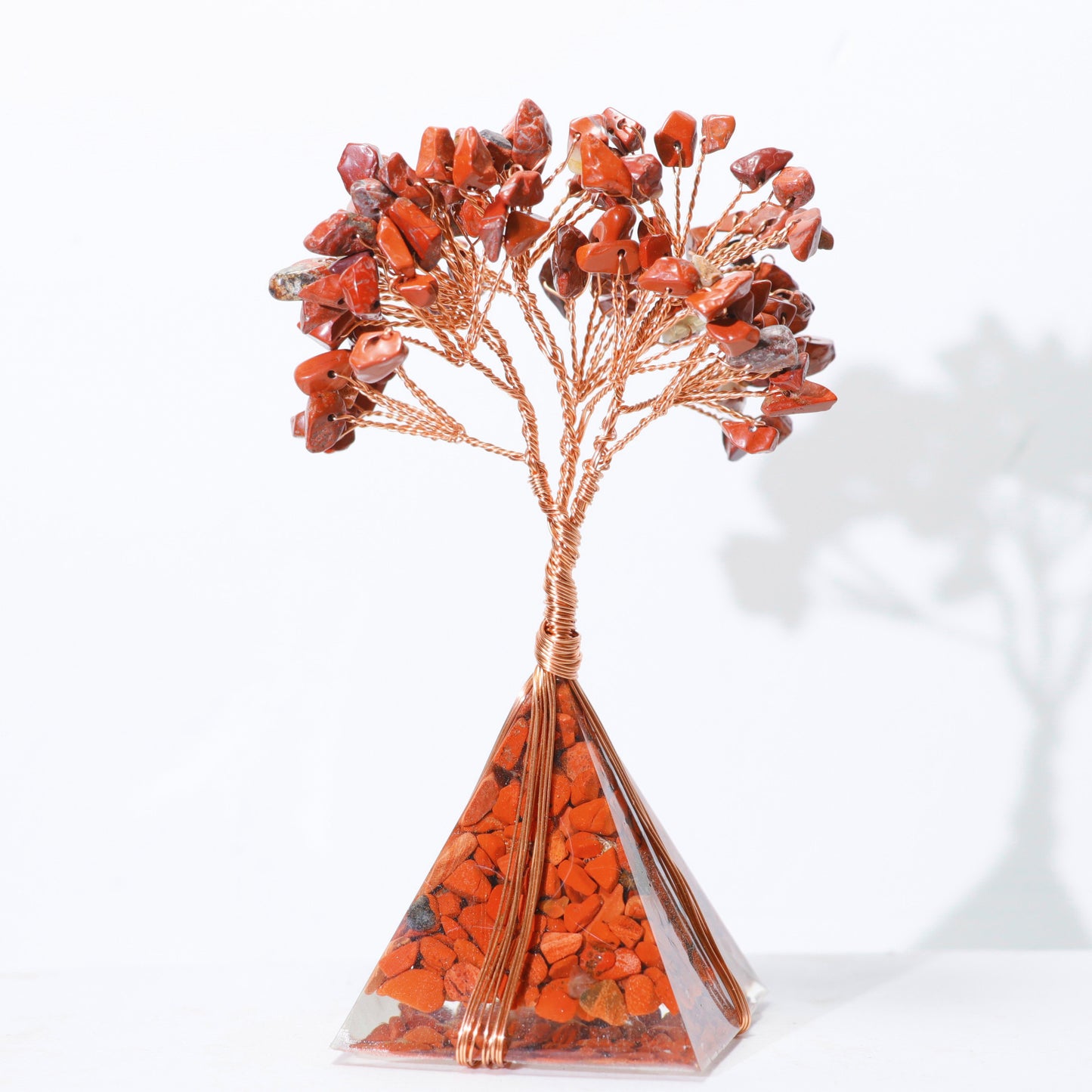 Fortune tree pyramid Crystal Carving,110*50*50mm