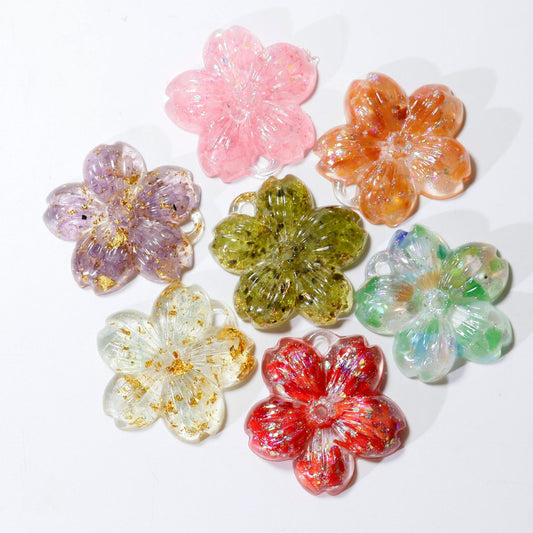 Flower Crystal pendant Random 1set = 3pcs,50*50*10mm