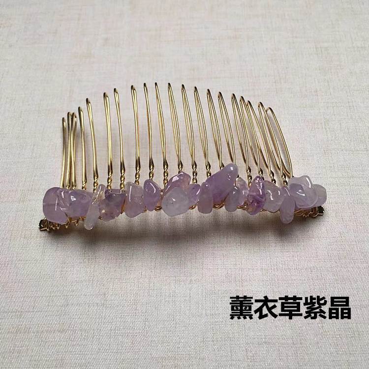 Natural crystal hairbrush headband tiara crown