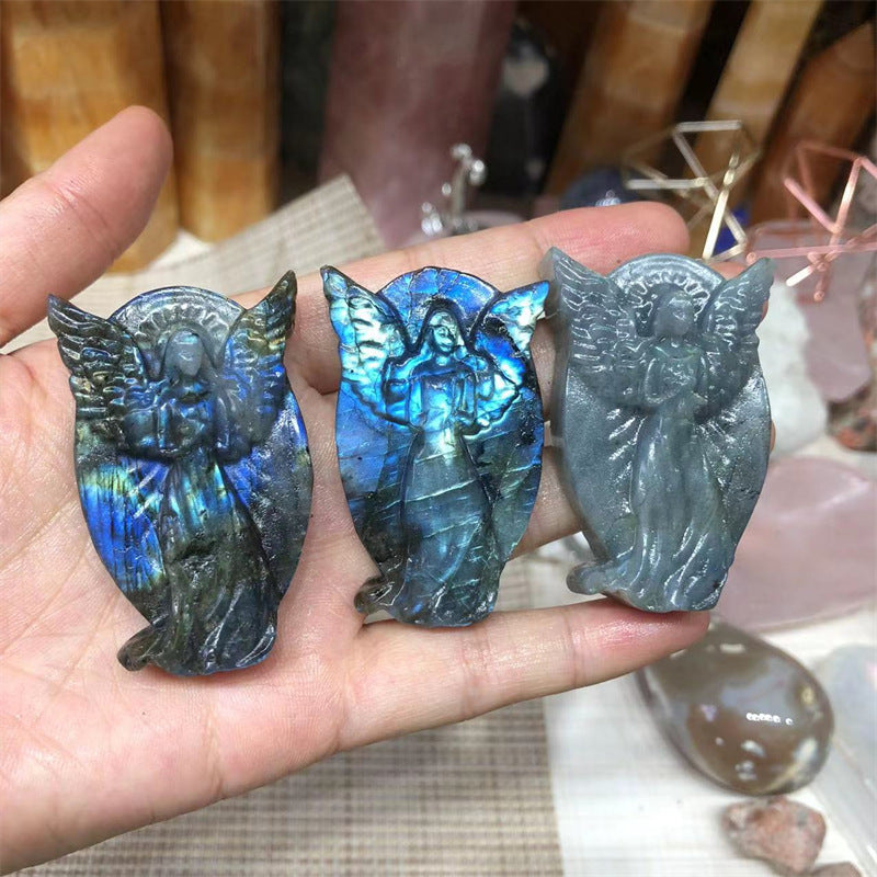 Labradorite Carvings and pendants Crystal 2pcs=1Set=$48,40mm*60mm