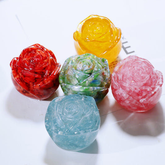 Epoxy resin rose Crystal Carving, 55*55*60mm