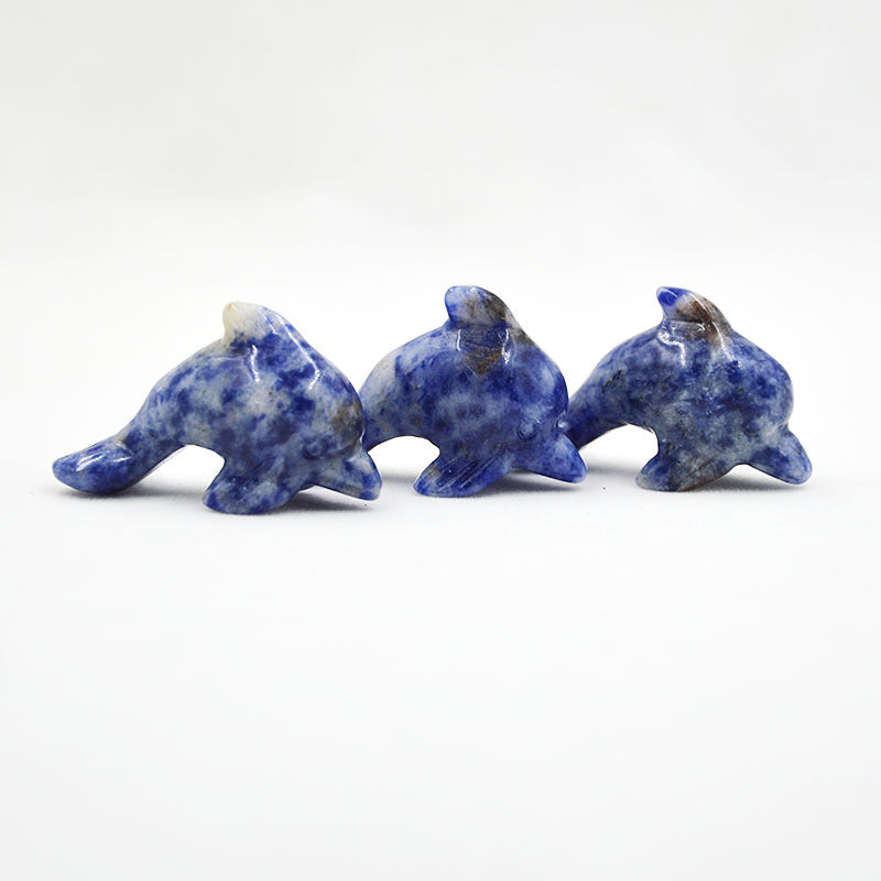 Natural Crystal Dolphins 41X15x26mm