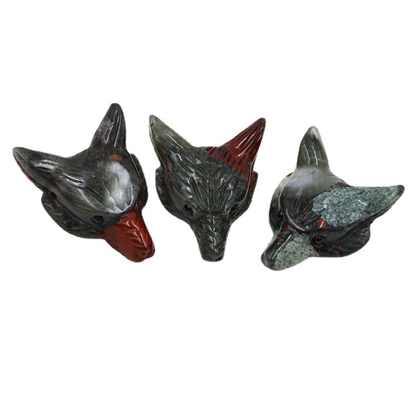 Natural Crystal Wolf Head ship from 4 pieces