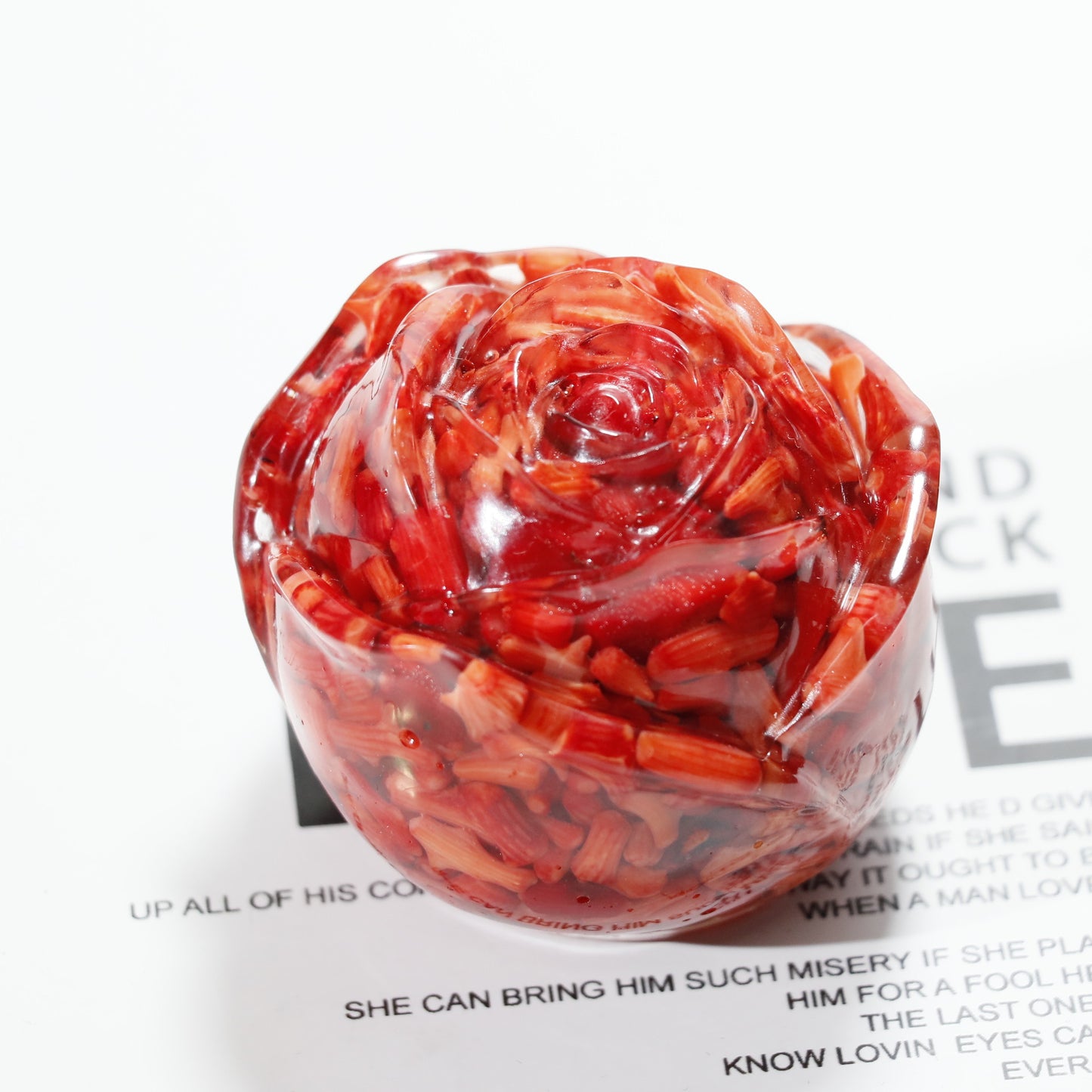 Epoxy resin rose Crystal Carving, 55*55*60mm