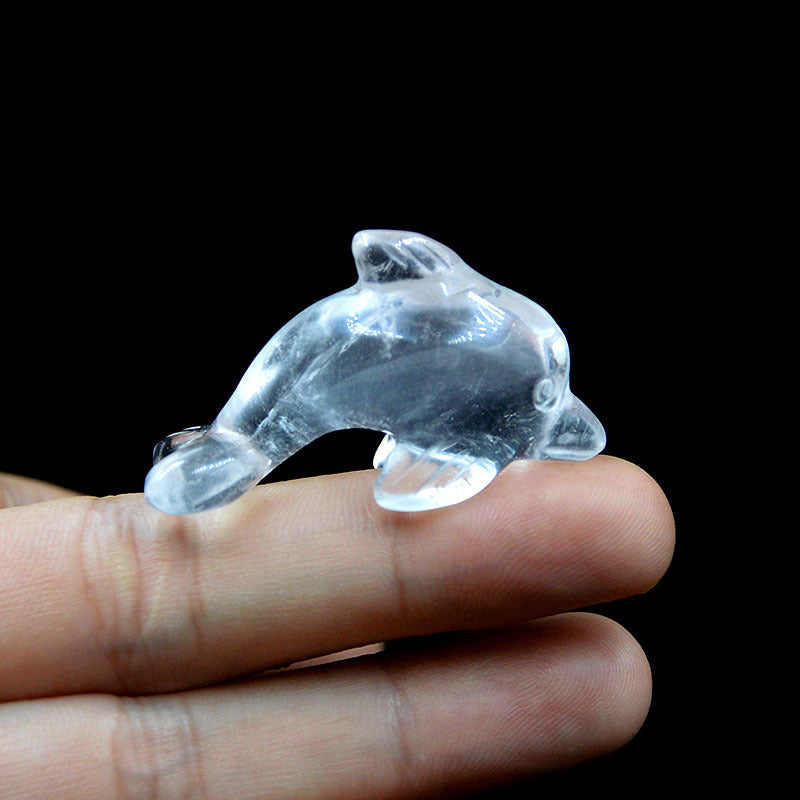 Natural Crystal Dolphins 41X15x26mm