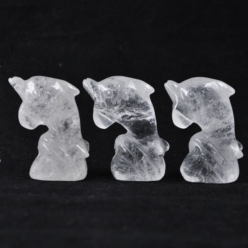 Natural Crystal Dolphin 5 pieces for sale