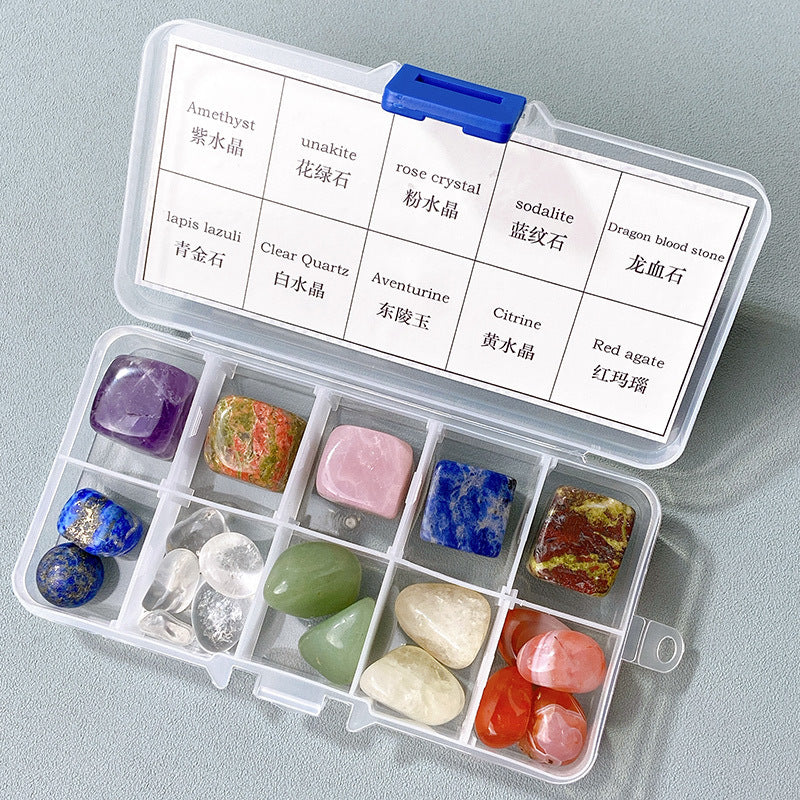 Natural crystal primitive stone specimen box children gift science teaching