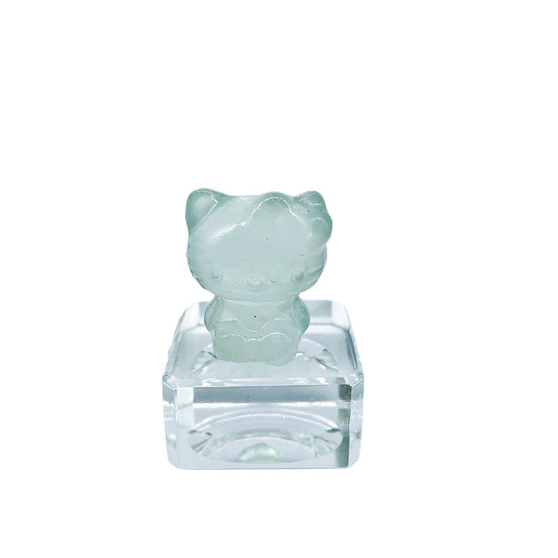 Kitty Cat Crystal Carvings Random 1set =10pcs,29mm*23mm