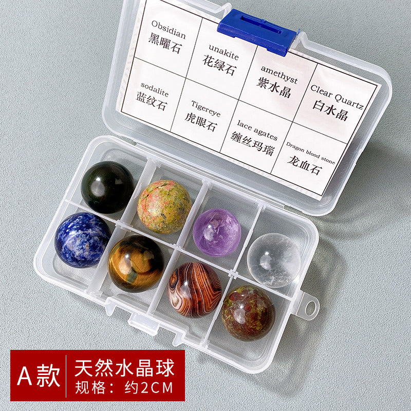 Natural crystal primitive stone specimen box children gift science teaching