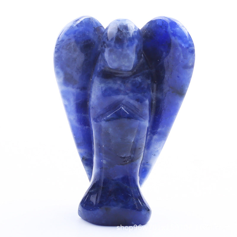 Natural crystal angel carving