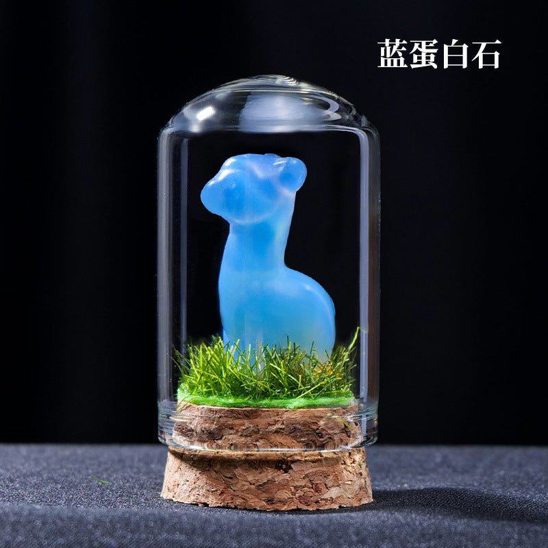 Alpaca landscape Crystal Carving, 53*27mm