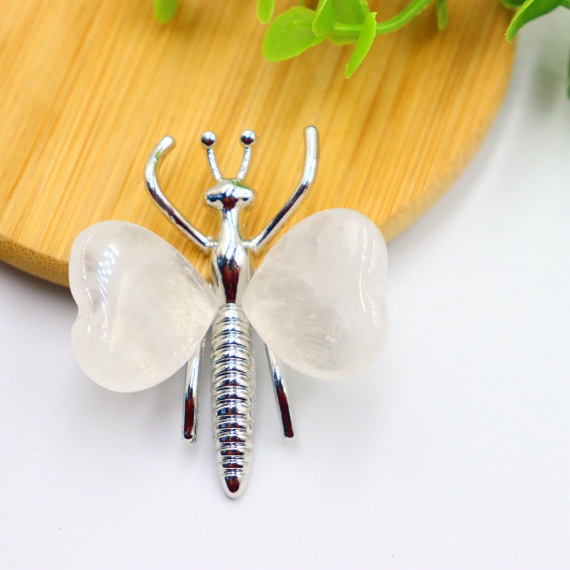 Butterfly ornaments love heart-shaped  Crystal Random 1set=10pcs,38*42*15mm