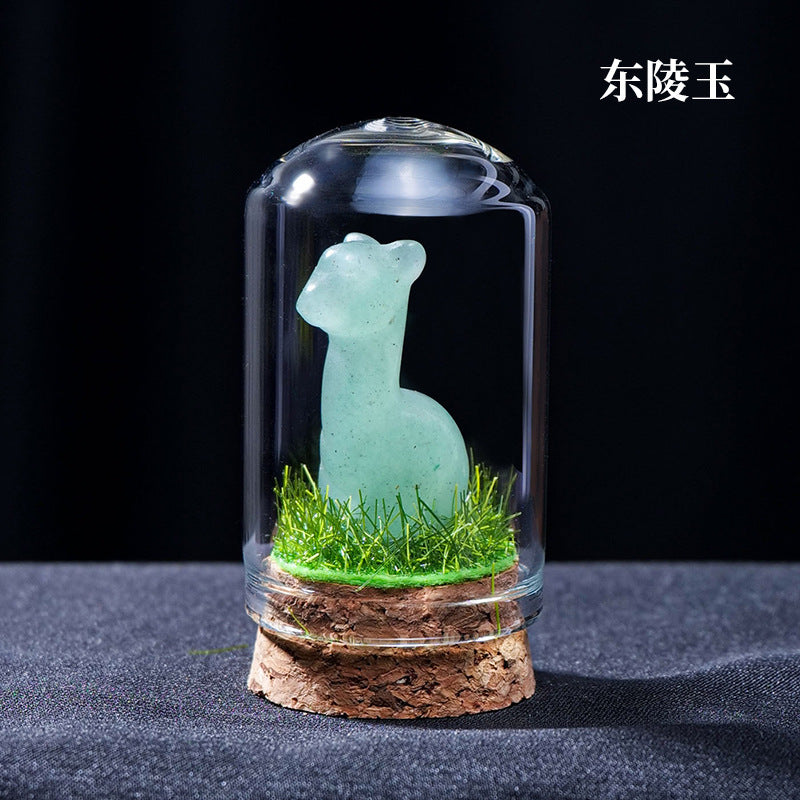 Alpaca landscape Crystal Carving, 53*27mm