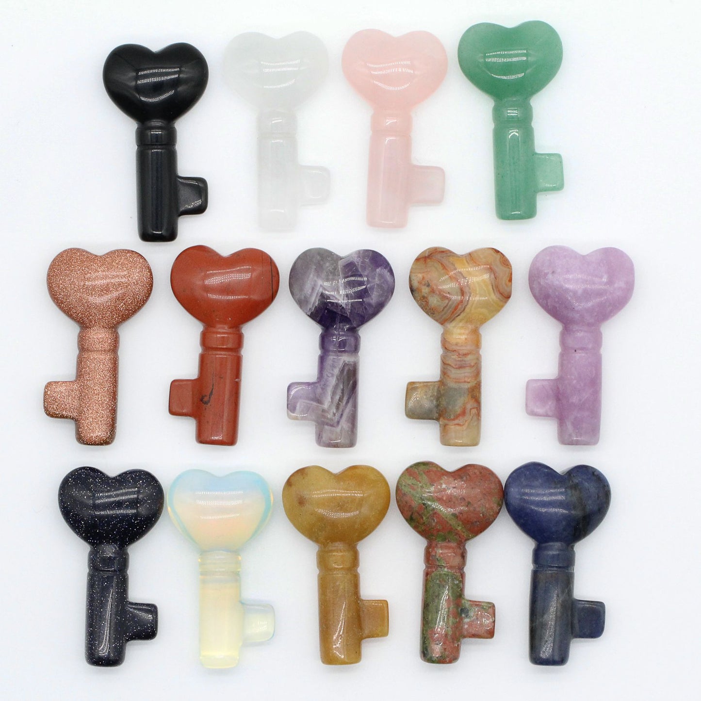 Love heart crystal keys 4 cm