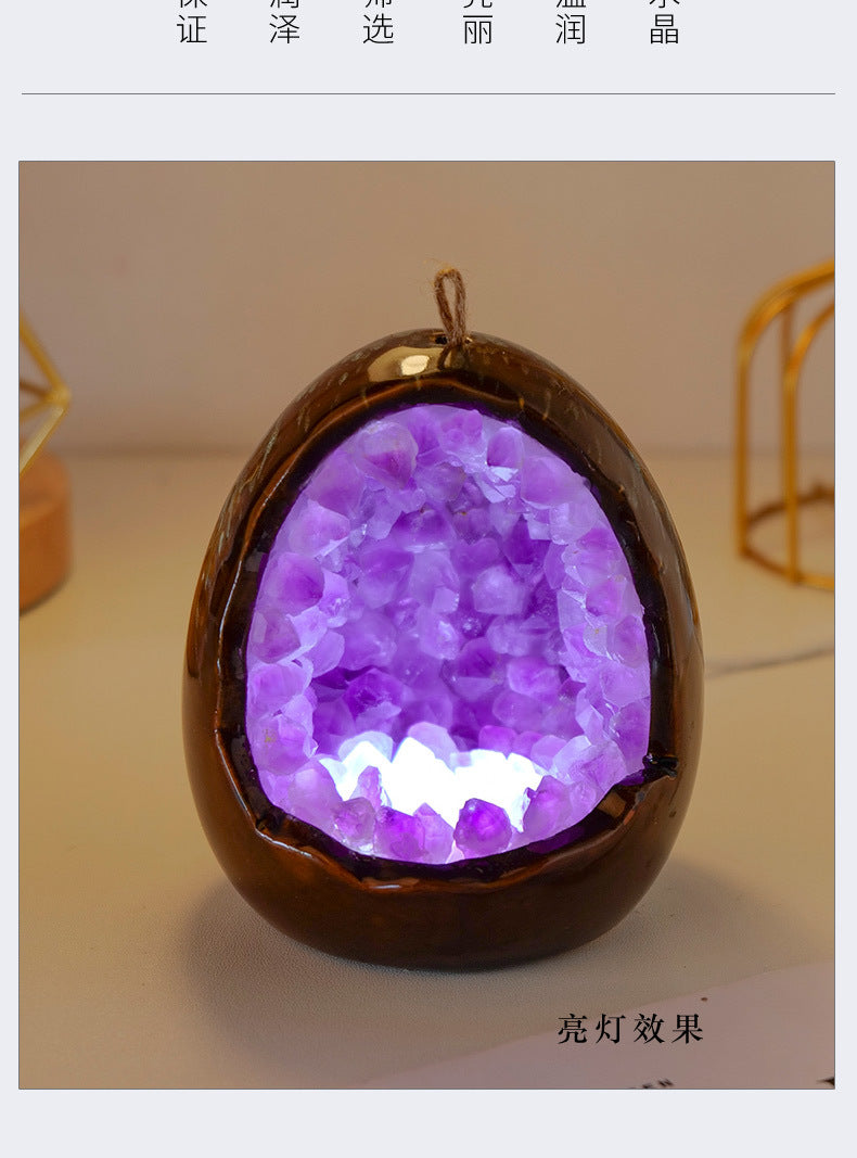 Crystal Cave Led Light Crystal Egg hand-made Household lighting 10cm*8.5cm