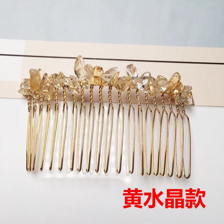 Natural crystal hairbrush headband tiara crown