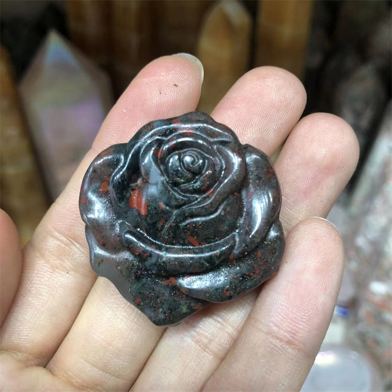 Rose and Peony Crystal carving Random 1set=3pcs,40mm