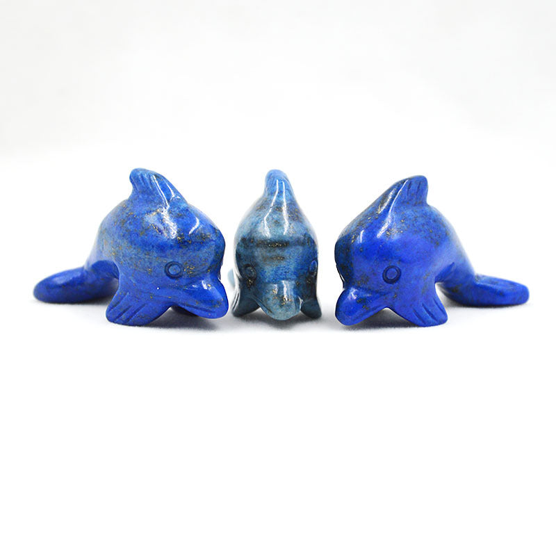 Natural Crystal Dolphins 41X15x26mm